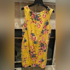 Martina Innocente 💯 % linen floral shift dress Beach Brunch Lagenlook lounge Xl